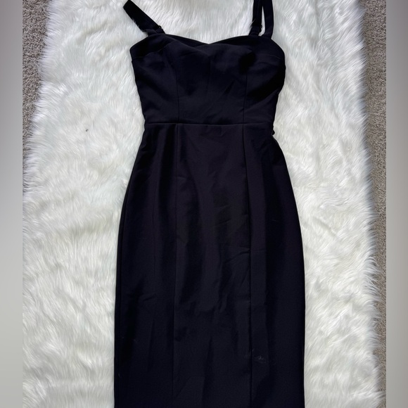 Black Halo Sybil Back Bow Cutout Sheath Dress black size 2 - Picture 5 of 6